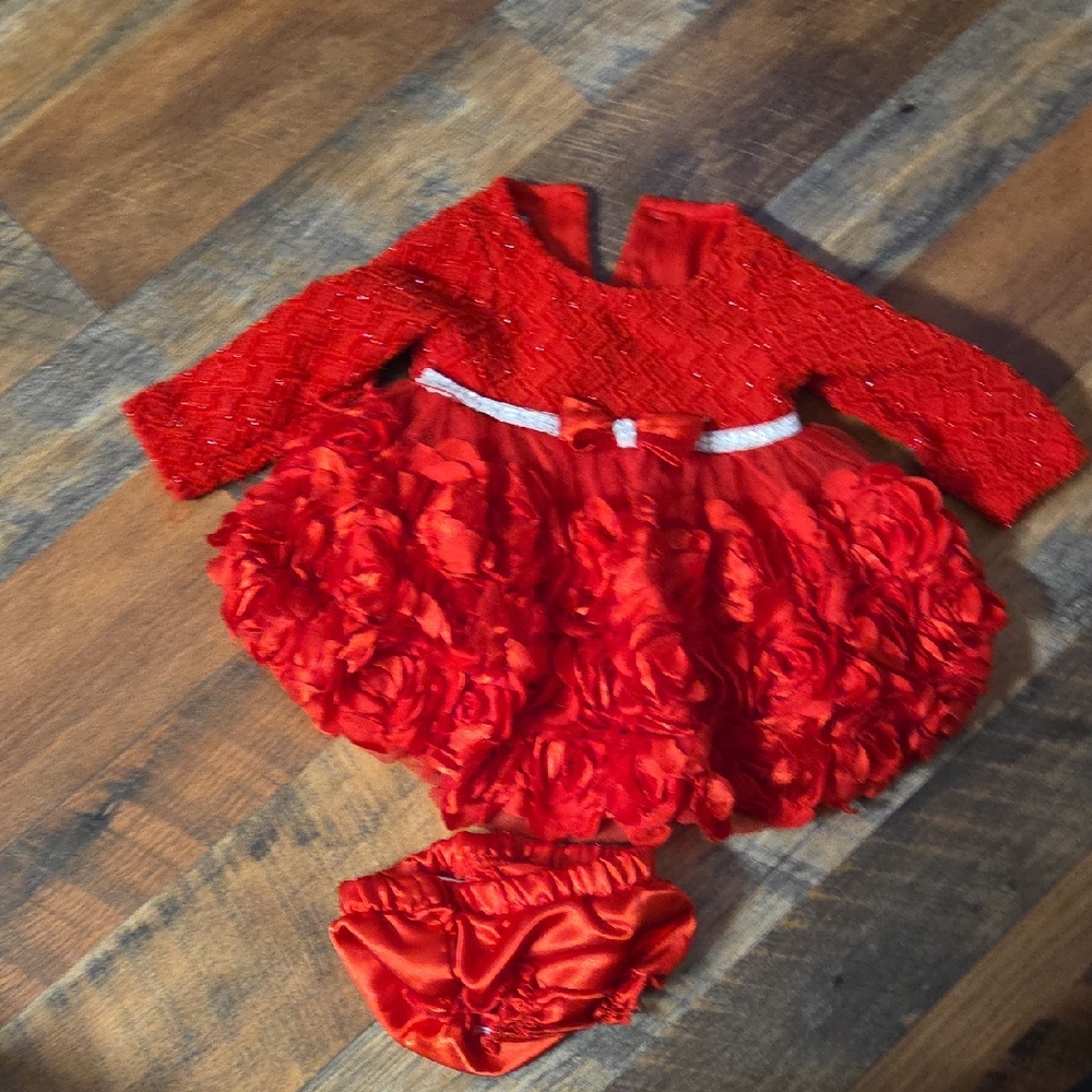 Red Baby Dress with Bloomers